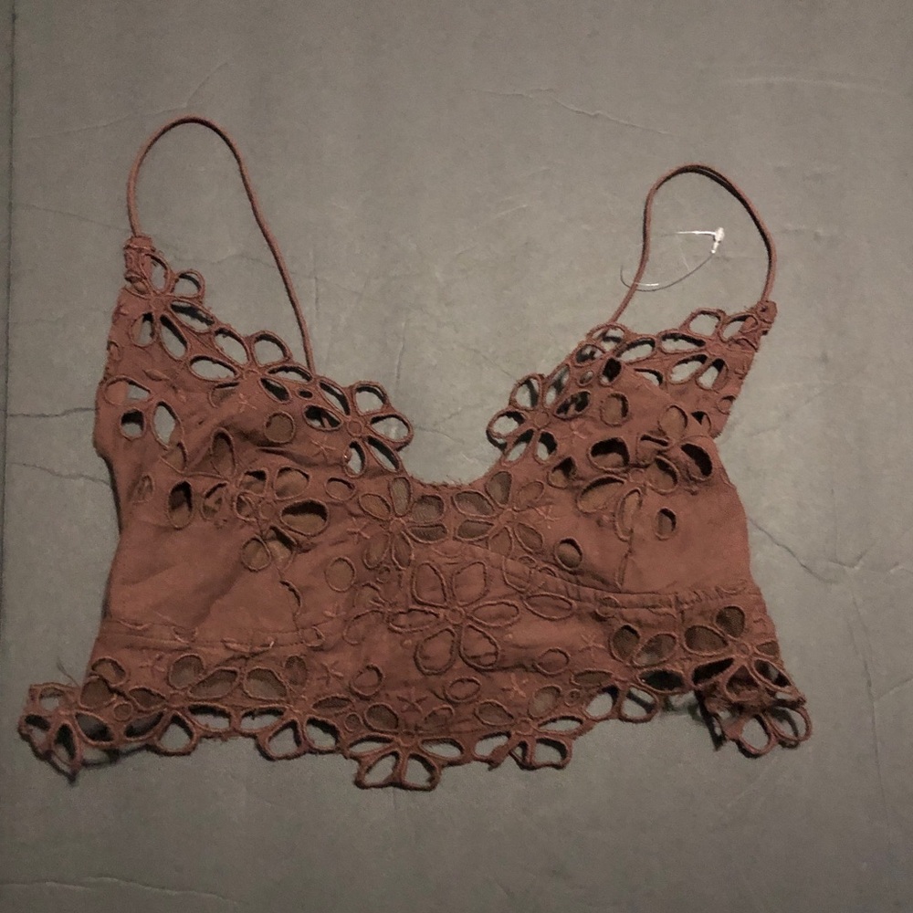 Free People Intimately Free Asteria dark brown Hot Fudge Bralette top size small - Picture 7 of 7